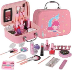 Jorunb Kids Makeup kit for Girl, 20PCS Washable Makeup Set Toy with Real Cosmetic Case, Safe & Non-Toxic Kids Makeup Set, Pretend Play Makeup Beauty Set Birthday Toys Gift for 3-10 Years Old Kid