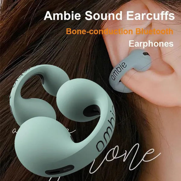 New Trending Earphones For Ambie Sound Earcuffs Headset Earring Wireless Earphones Bluetooth Ear Hook Sport Earbuds Plus