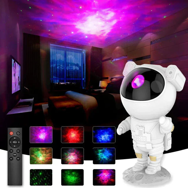 Rocket Astronaut Star Projector Night Light with Remote Control 360 Adjustable Design Nebula Galaxy Lighting for Children