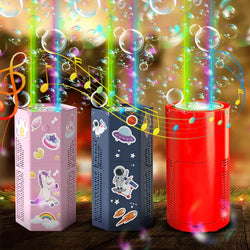 New Fireworks Bubble Machine Automatic Electric Bubbles Machine With Music Colorful Light  Spring Festival Wedding Gift Toy